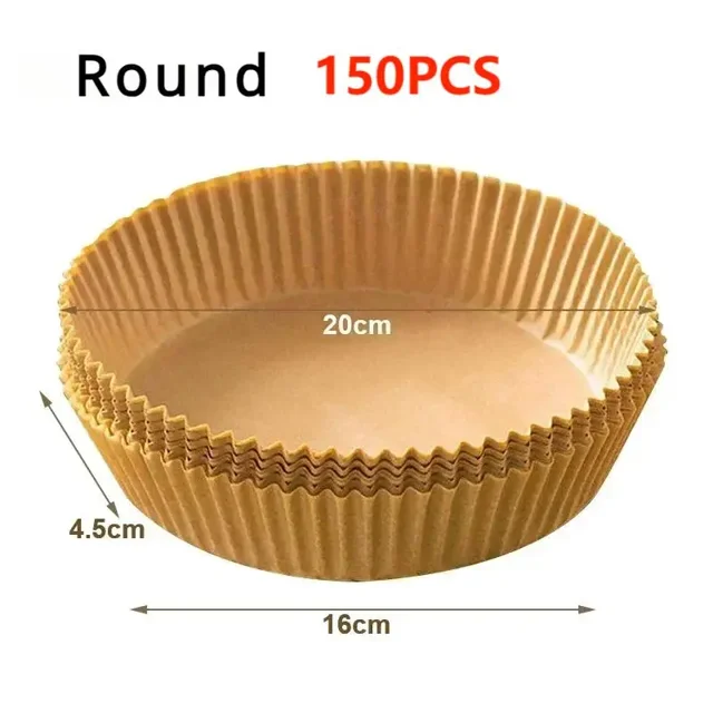 50/100 Pcs Papier Jetable pour Friteuse à Air Chaud Carré Rond Papier de Cuisson Plaque de Barbecue Tapis Antiadhésif Outil de Papier Absorbant l'Huile pour Four de Cuisine