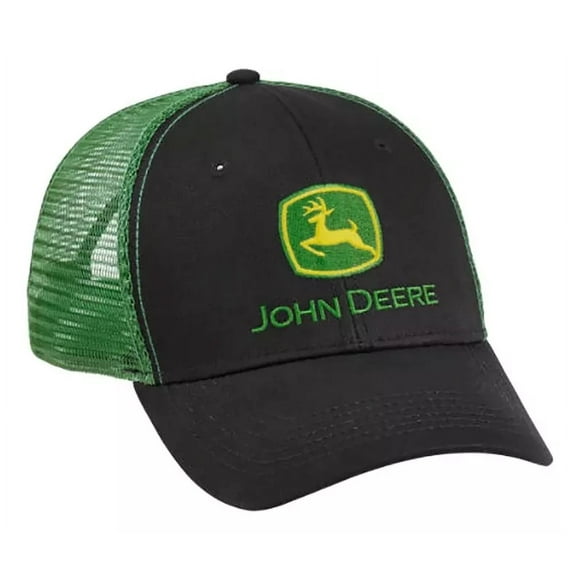 John Deere Gorra Original Negro con Verde y Malla LP69092 Boton