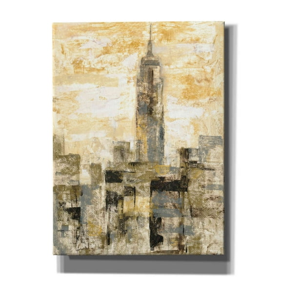 Epic Graffiti 'Manhattan Gray and Gold II' by Silvia Vassileva, Canvas Wall Art, 40"x54"