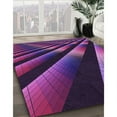 thumbnail image 3 of Ahgly Company Machine Washable Indoor Rectangle Transitional Dark Orchid Purple Area Rugs, 5' x 8', 3 of 7