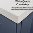 thumbnail image 3 of Stain - Free and Attractive - 36 - inch navy blue bath vanity with white quartz top, 3 of 4