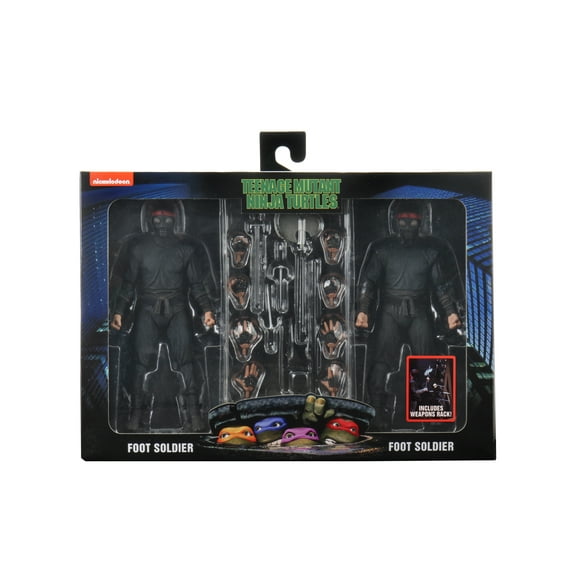 NECA - Teenage Mutant Ninja Turtles (1990 Movie) - 7” Scale Action Figure - Foot Solder 2 Pack with Weapons Rack