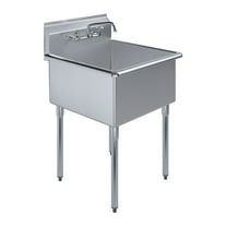 27 in x 27 1/2 in. Stainless Steel Utility Sink. 24 in. x 24 in. x 13 in Bowl. NSF