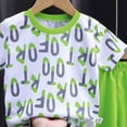 thumbnail image 4 of Xudanell Toddler Baby Boy Summer Clothes Short Sleeve Tops+Elastic Drawstring Plaid Shorts Dinosaur Print Outfit Set Size 5-6 Years, 4 of 4