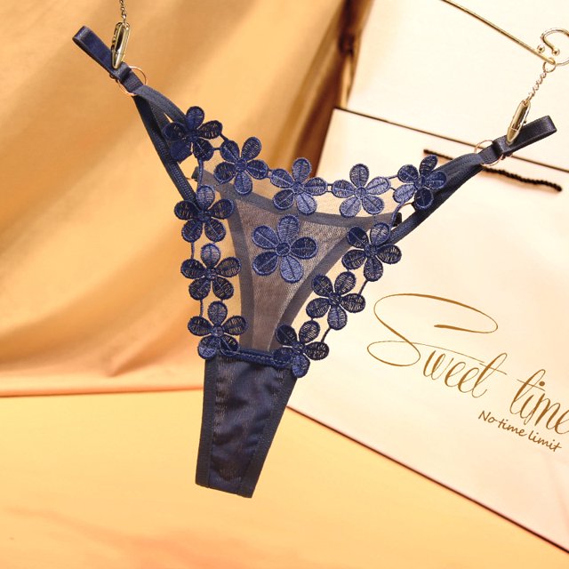 Ropa interior de talla grande para mujer con correa ajustable sexy de malla transpirable con bordado floral dulce y diseño de hebilla de metal