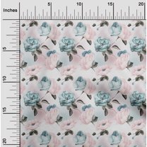 oneOone Cotton Flex Light Pink Fabric Florals Diy Clothing Quilting Fabric Print Fabric By Yard 40 Inch Wide