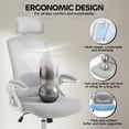 thumbnail image 2 of Ultifit Ergonomic Office Chair for Adult, Gray Breathable Mesh Desk Chair with Adjustable Headrest, Armrests, Lumbar Support, and Rocking Function，400LBS, 2 of 11