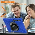 thumbnail image 6 of TECH CIRCLE Galaxy Tab S9 FE+/S9+/S8+/S7 FE/S7+ 12.4" Case,Rotatable Kickstand Heavy Duty Silicone Case with S Pen Holder Shoulder Strap Full Shockproof Rugged Protective Galaxy Tab 12.4" Case,Blue, 6 of 11