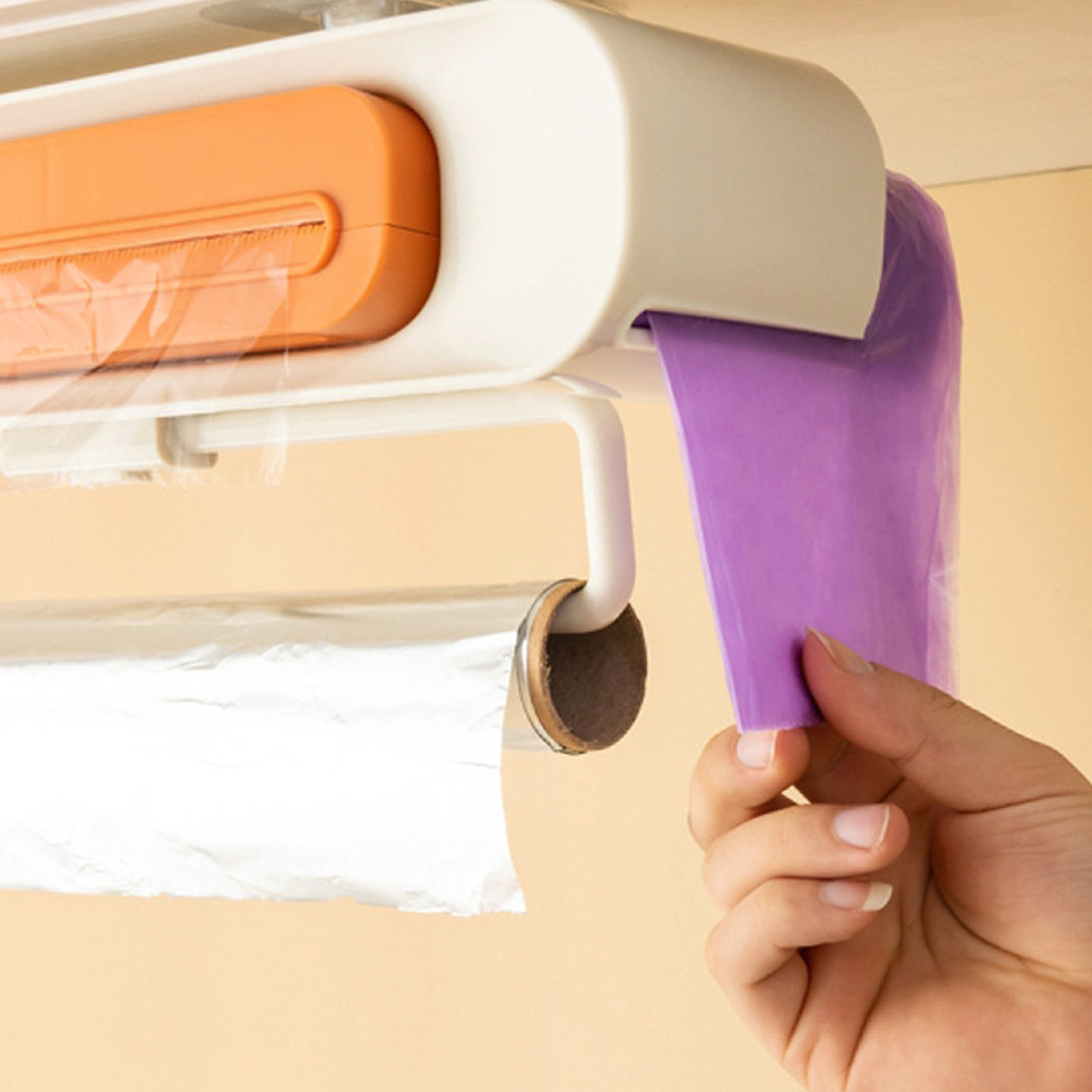 SRstrat Plastic Wrap Dispenser With Cutter Aluminum Foil Dispenser Refillable Wrap Dispenser