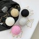 thumbnail image 4 of Tendencia de personalidad para la cena, nuevo bolso de hombro de diamantes de moda europea y americana 2025, bolso cruzado con cadena y bola para mujer, bolso redondo pequeño, 4 of 5