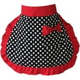 thumbnail image 1 of GHSDFBB Tablier de Cuisine Demi-Bistro avec Poche pour la Taille TP à Grand, Pois Rouges, Taille Unique, 1 of 6