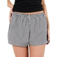 thumbnail image 2 of Yunliwuli Women's Pajama Boxer Shorts Plaid Elastic Waist Comfy Sleep Shorts Summer Casual Pajama Bottoms, 2 of 9