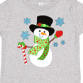 thumbnail image 4 of Inktastic Christmas Snowman in Top Hat with Candy Cane Boys or Girls Toddler T-Shirt, 4 of 5