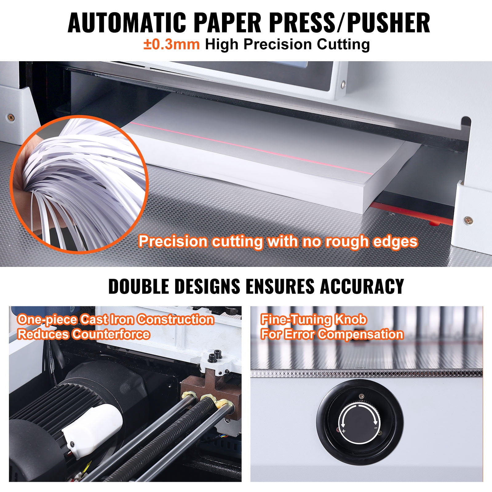 VEVOR Electric Paper Cutter, Heavy Duty Paper Trimmer 19" /482.6mm Cutting Width, 3.14"/80mm Cutting Thickness, Electric Paper Cutting Machine with 7" Touchscreen Numerical Control Function