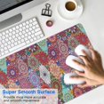 thumbnail image 4 of Long Mouse Pads for Desk,Multicolor Ethnic Diamond Pattern Desk Mats on Top Of Desks, Desk Mouse Pad Extra Large with 3mm Non-Slip Base and Stitched Edge for Gaming,Office,Work,Home 35.4"x15.7", 4 of 6