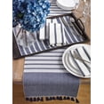 thumbnail image 4 of Fennco Styles Ribbed Tassel Cotton Table Runner 16" W x 90" L - Navy Blue Striped Table Cover for Home, Dining Room, Banquets, Family Gatherings , Holidays and Special Occasion, 4 of 4