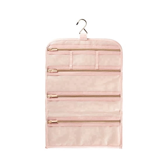 Travel Smart by Conair Travel Jewelry Organizer with 6 Zippered Pockets, Pink