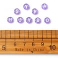 thumbnail image 6 of Transparent Lilac Acrylic Beads Horizontal Hole Mixed Letters Flat Round with White Letter 7x4mm Hole: 1.5mm 100pcs/Bag, 6 of 8