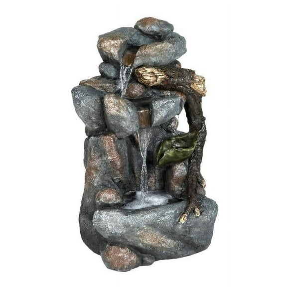 Jeco 26" Hand Painted Rock Fountain With LED Light