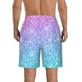 thumbnail image 3 of Disketp Men'S Swim Trunks Hawaiian Breathable Surf Beach Swimsuits Mesh Lining Beach Shorts With Pockets-Multicolor Glitter, 3 of 9