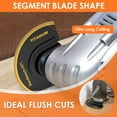 thumbnail image 3 of Protoiya 3Pcs Oscillating Saw Blades Bi-metal Titanium Coated Multitool Blades Semicircular Sharp Oscillating Blades Fast Cutting Saw Blades with Gasket Adapters, 3 of 9