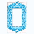 thumbnail image 5 of Metal Light Switch Plate Cover Mandala Blue White Flower Tile Pattern MDL067, 5 of 13