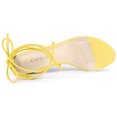 thumbnail image 4 of Sandalias De Tacón Allegra K Correa Transparente Tacón De Bloque Cordón Arriba Mujer Amarillo 40, 4 of 6