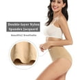 thumbnail image 4 of wirarpa Women's Cotton Stretch Underwear Briefs High Waisted Full Coverage Ladies Pantie Beige 4 Pack Size 5-10, 4 of 6