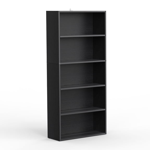 JIOABL5 Tiers Bookcase, 53 Inch Large Storage Tall Standing Bookshelf with Adjustable Shelves for Home Office, Living Room, Bed Room, Black