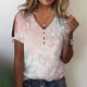 thumbnail image 2 of Tops LOAIHA Floral para mujer de manga corta con cuello en V para verano, 2 of 2