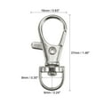 thumbnail image 4 of Uxcell 37mm Length Zinc Alloy Swivel Clasps Lanyard Snap Hook Silver,20 Pack, 4 of 6