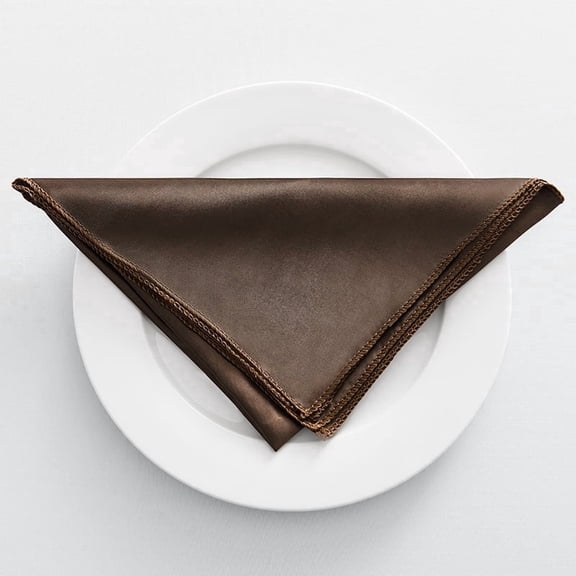 suxuMhao 20 Pcs Cloth Napkins, Brown Satin Napkins, Washable & Reusable Fabric Napkins, 11.42×11.42 Inch, Elegant Table Linens for Wedding, Party, Banquet and Daily Household Use