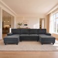 thumbnail image 2 of Leumius 104" U Shaped Sectional Sofa,Modern 4 Seat Oversized Sofa with Double Chaise for Living Room,Dark Gray, 2 of 13