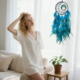 thumbnail image 4 of Kraoden Turquoise Tree of Life Dreamcatcher Charm with Colorful Feathers, Bohemian Wind Chimes Wall Decoration for Home Interior Style, 4 of 6