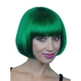 thumbnail image 2 of My Costume Wigs Short Green Bob Costume Wig, Adjustable with Bangs for Female, 2 of 2