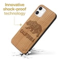 thumbnail image 3 of Case Yard Wooden Case Outside Soft TPU Silicone Slim Fit Shockproof Wood Phone Cover for Girls Boys Men and Women Supports Wireless Charging California Grizzly Design case for iPhone-12-Mini, 3 of 7