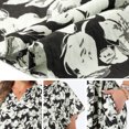 thumbnail image 5 of GRACE & GRANDEUR Women's Plus Size Easter Floral Print Dress Button Decor Notch Neck Ruffle Sleeve Tiered Flowy Midi Summer Holiday A Line Dresses with Pockets 4X Black, 5 of 6