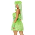 thumbnail image 4 of FEIFLY Women Green Furry Dresses For Halloween & Christmas Dress Up Solid Color Festival Clothing, 4 of 4