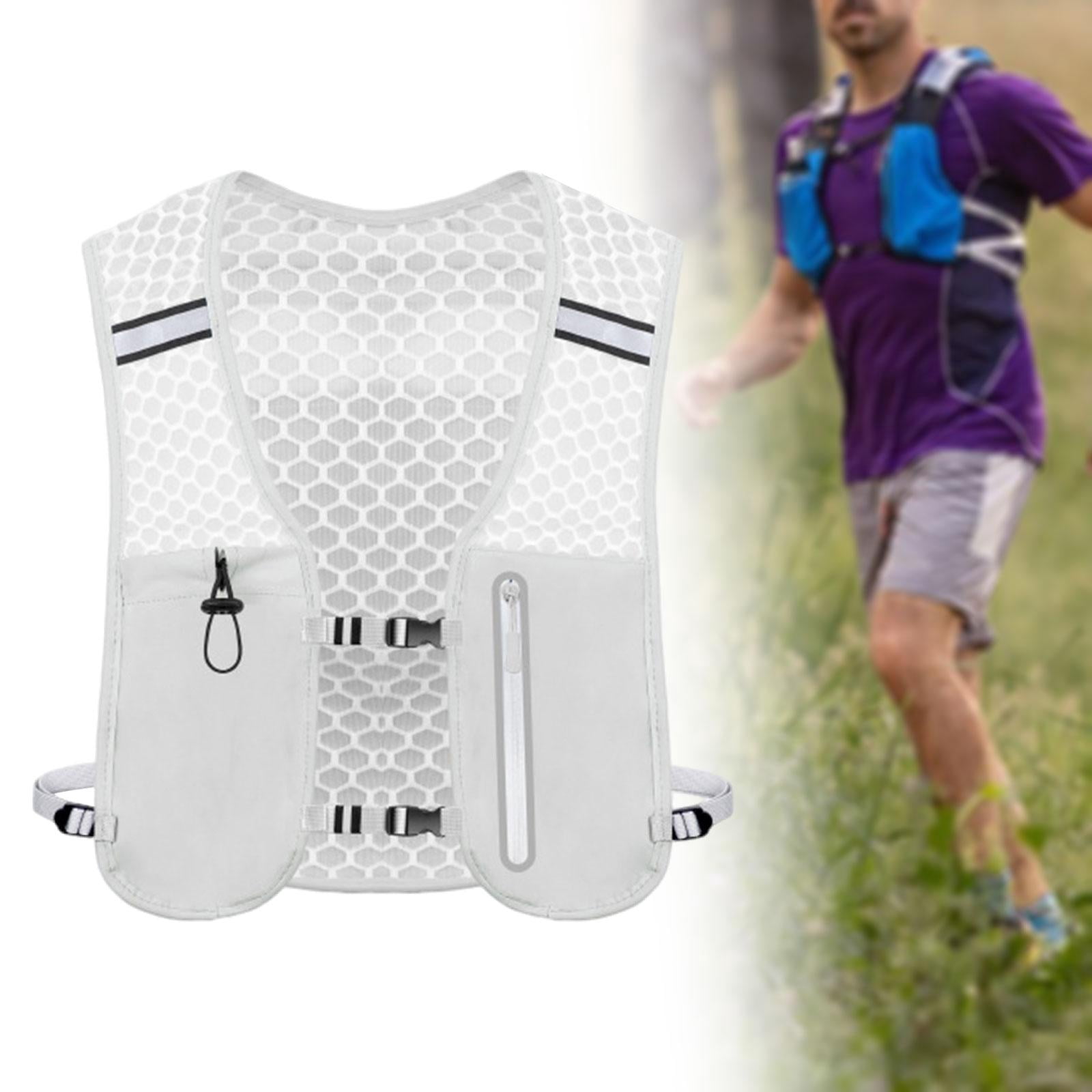 QccHieUs Running Vest Pack 2 L with Adjustable Waistband Outdoor Sports Bag for Women Men gray