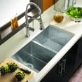 thumbnail image 7 of Houzer Contempo 33 inch Stainless Steel Undermount 50/50 Double Bowl Kitchen Sink with Strainers & Grids - CTD-3350, 7 of 7