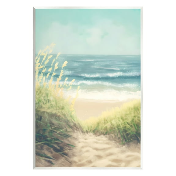 Stupell Industries Subtle Beach Reeds Landscape Painting Unframed Art Print Wall Art, 10 x 15