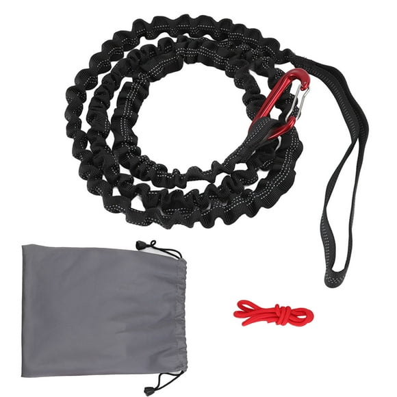 Cycling Bike Tow Rope, Compact Portable Bike Tow Bar Wear Resistant Natural Length 1.7m  For Training For Walking Black