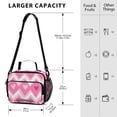 thumbnail image 4 of FORMRS Student Lunch Bag Insulated Reusable Cooler Box with Zipper Pockets, Heart Geometric, 4 of 9