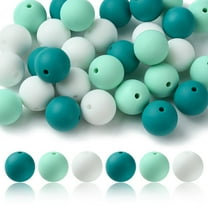 1 Bag 30Pcs 3 Colors Silicone Beads Round Rubber Bead 15MM Loose Spacer Beads for DIY Supplies Jewelry Keychain Making Mixed Color 15mm 10pcs/color