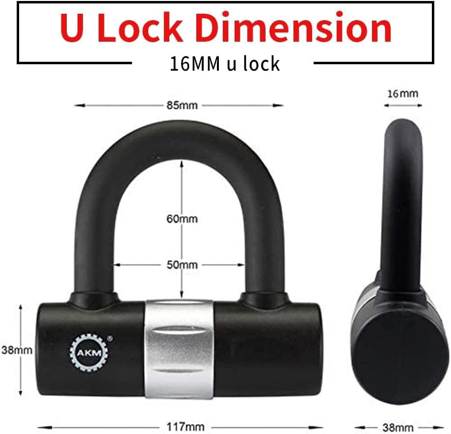 Motorcycle Chain Lock 150cm/5ft Heavy Duty Bike Chain Lock Anti-Theft Cutproof 12mm Thick Security Bicycle Chain Lock with 4Keys 16mm U Lock Disc Lock for Moped,Motorcycle,Gate