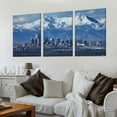 thumbnail image 2 of ONETECH Canvas Wall Art Prints Picture Snowy Longs Peak Rocky Mountains Downtown Denver Colorado skyscrapers Framed Large Size Artwork Wall Painting Home Decor Ready to Hang 12''x16''X3 Panels, 2 of 4