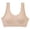 Khaki, variant on Ribbed U Back Sports Bra for Women Padded Cotton Blend Light Support Soft Yoga Bralette Moisture Wicking Cami Red M
