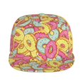 thumbnail image 2 of Gaeub Pink Donut and Blue Flat Bill Snapback Hats Baseball Caps with Adjustable for Running Workouts and Outdoor Activities, 2 of 9