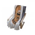 thumbnail image 4 of Odyssey Soft Flannel Fleece Throw Blanket, Layout of a Greek Ship on Waves with Dolphins in Round Frame, Cozy Plush for Indoor and Outdoor Use, 60" x 80", Orange Charcoal Grey, by Ambesonne, 4 of 6