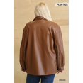 thumbnail image 5 of Faux Leather Button Down Shacket With Side Pockets - 1XL, 5 of 5